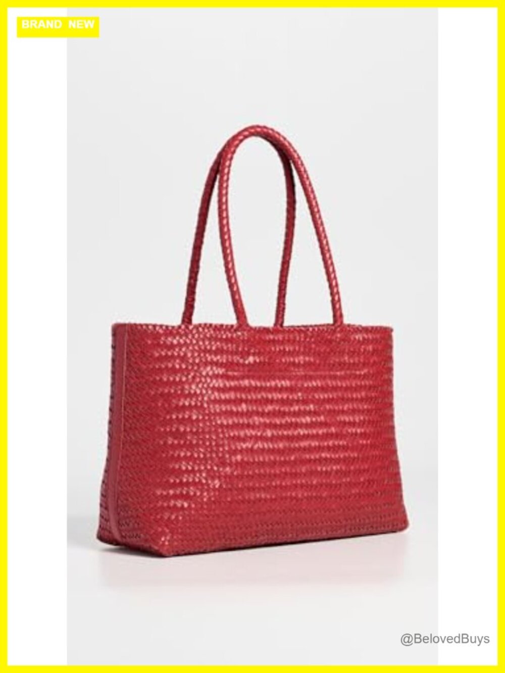 Handwoven Leather Tote with Braided Handles - Picture 2 of 4